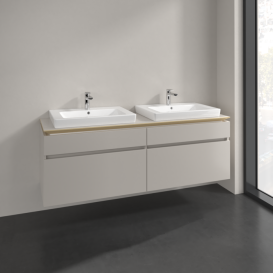 Тумба під раковину Villeroy & Boch Legato 160х55 см ДСП ніжно-сірий B69300VK