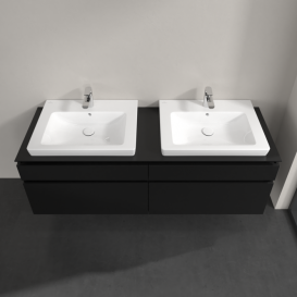 Тумба під раковину Villeroy&Boch Legato 160х55 см МДФ/ДСП чорний матовий лак B69300PD