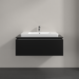 Тумба под раковину Villeroy & Boch Legato 100х38 см МДФ/ДСП черный матовый лак B69400PD