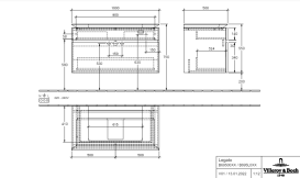 Тумба под раковину Villeroy & Boch Legato 100х55 см МДФ/ДСП глянцевый серый B69500FP
