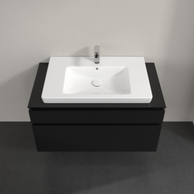 Тумба под раковину Villeroy & Boch Legato 100х55 см МДФ/ДСП черный матовый лак B69500PD