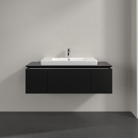 Тумба під раковину Villeroy&Boch Legato 120х38 см МДФ/ДСП чорний матовий лак B69600PD