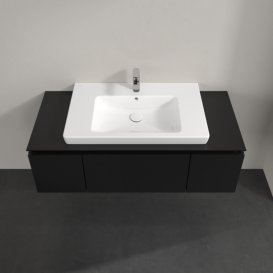 Тумба під раковину Villeroy&Boch Legato 120х38 см МДФ/ДСП чорний матовий лак B69600PD