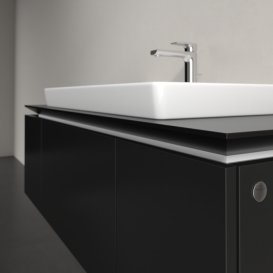 Тумба під раковину Villeroy&Boch Legato 120х38 см МДФ/ДСП чорний матовий лак B69600PD