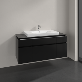 Тумба під раковину Villeroy&Boch Legato 120х55 см МДФ/ДСП чорний матовий лак B69700PD