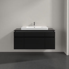 Тумба під раковину Villeroy&Boch Legato 120х55 см МДФ/ДСП чорний матовий лак B69700PD