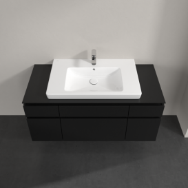 Тумба під раковину Villeroy&Boch Legato 120х55 см МДФ/ДСП чорний матовий лак B69700PD