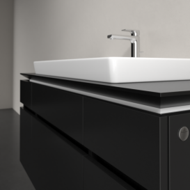 Тумба під раковину Villeroy&Boch Legato 120х55 см МДФ/ДСП чорний матовий лак B69700PD