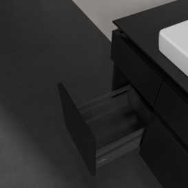 Тумба під раковину Villeroy&Boch Legato 120х55 см МДФ/ДСП чорний матовий лак B69700PD
