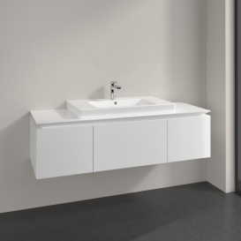 Тумба під раковину Villeroy & Boch Legato 140х38 см МДФ/ДСП білий глянсовий B69800DH