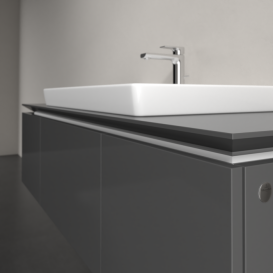 Тумба під раковину Villeroy & Boch Legato 140х38 см МДФ/ДСП глянсовий сірий B69800FP