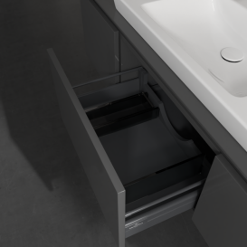 Тумба під раковину Villeroy & Boch Legato 140х38 см МДФ/ДСП глянсовий сірий B69800FP