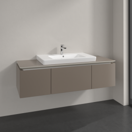 Тумба під раковину Villeroy & Boch Legato 140х38 см ДСП сірий трюфель B69800VG