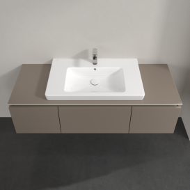 Тумба під раковину Villeroy & Boch Legato 140х38 см ДСП сірий трюфель B69800VG