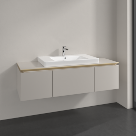 Тумба під раковину Villeroy & Boch Legato 140х38 см ДСП ніжно-сірий B69800VK