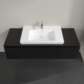 Тумба під раковину Villeroy&Boch Legato 140х38 см МДФ/ДСП чорний матовий лак B69800PD