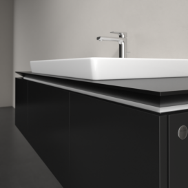 Тумба під раковину Villeroy&Boch Legato 140х38 см МДФ/ДСП чорний матовий лак B69800PD