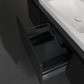 Тумба під раковину Villeroy&Boch Legato 140х38 см МДФ/ДСП чорний матовий лак B69800PD