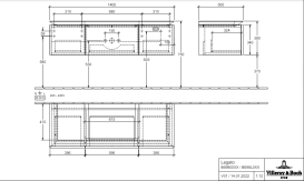 Тумба под раковину Villeroy & Boch Legato 140х38 см ДСП дуб канзас B69800RH
