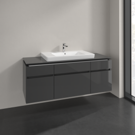 Тумба под раковину Villeroy & Boch Legato 140х55 см МДФ/ДСП глянцевый серый B69900FP