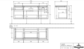 Тумба під раковину Villeroy & Boch Legato 140х55 см ДСП сірий трюфель B69900VG