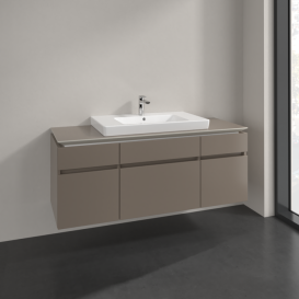 Тумба під раковину Villeroy & Boch Legato 140х55 см ДСП сірий трюфель B69900VG