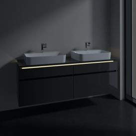 Тумба под раковину Villeroy & Boch Legato 160х55 см с подсветкой МДФ/ДСП глянцевый серый B768L0FP