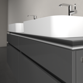 Тумба под раковину Villeroy & Boch Legato 160х55 см с подсветкой МДФ/ДСП глянцевый серый B768L0FP