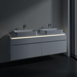 Тумба під раковину Villeroy & Boch Legato 160х55 см з підсвічуванням ДСП білий матовий B768L0MS