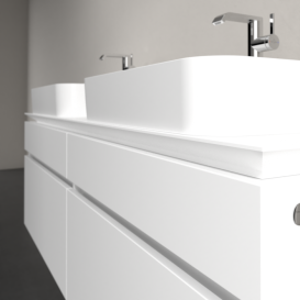 Тумба під раковину Villeroy & Boch Legato 160х55 см з підсвічуванням ДСП білий матовий B768L0MS