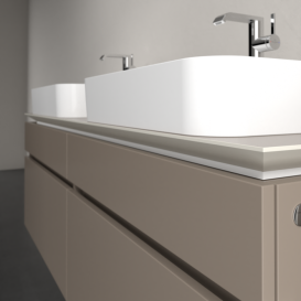 Тумба під раковину Villeroy&Boch Legato 160х55 см з підсвічуванням ДСП трюфель сірий B768L0VG