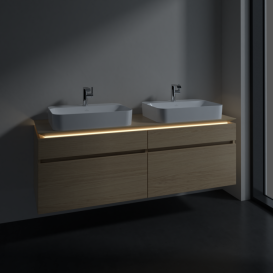 Тумба під раковину Villeroy&Boch Legato 160х55 см з підсвічуванням ДСП північний дуб B768L0VJ
