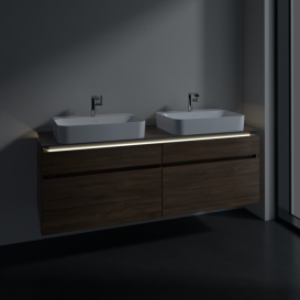 Тумба під раковину Villeroy & Boch Legato 160х55 см з підсвічуванням ДСП дуб аризона B768L0VH