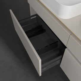 Тумба під раковину Villeroy & Boch Legato 160х55 см з підсвічуванням ДСП ніжно-сірий B768L0VK