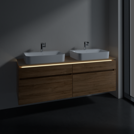 Тумба под раковину Villeroy & Boch Legato 160х55 см с подсветкой ДСП дуб канзас B768L0RH