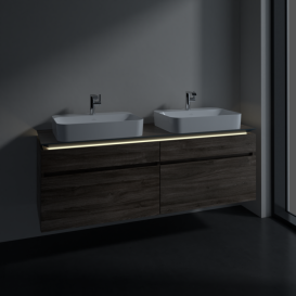 Тумба под раковину Villeroy & Boch Legato 160х55 см с подсветкой ДСП каменный дуб B768L0RK