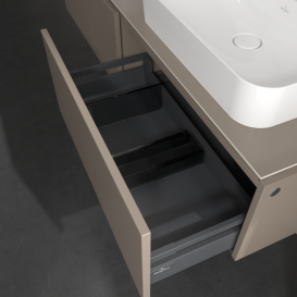 Тумба під раковину Villeroy & Boch Legato 160х38 см з підсвічуванням ДСП сірий трюфель B767L0VG