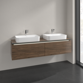 Тумба під раковину Villeroy & Boch Legato 160х38 см з підсвічуванням ДСП дуб аризона B767L0VH