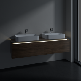 Тумба під раковину Villeroy & Boch Legato 160х38 см з підсвічуванням ДСП дуб аризона B767L0VH