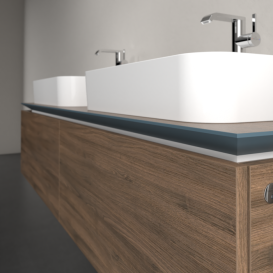 Тумба під раковину Villeroy & Boch Legato 160х38 см з підсвічуванням ДСП дуб аризона B767L0VH