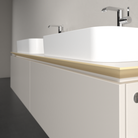 Тумба під раковину Villeroy & Boch Legato 160х38 см з підсвічуванням ДСП ніжно-сірий B767L0VK