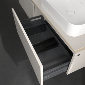 Тумба під раковину Villeroy & Boch Legato 160х38 см з підсвічуванням ДСП ніжно-сірий B767L0VK