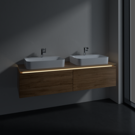 Тумба під раковину Villeroy & Boch Legato 160х38 см з підсвічуванням ДСП дуб канзас B767L0RH