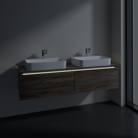 Тумба під раковину Villeroy & Boch Legato 160х38 см з підсвічуванням ДСП кам'яний дуб B767L0RK