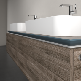 Тумба під раковину Villeroy & Boch Legato 160х38 см з підсвічуванням ДСП кам'яний дуб B767L0RK