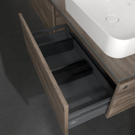 Тумба під раковину Villeroy & Boch Legato 160х38 см з підсвічуванням ДСП кам'яний дуб B767L0RK