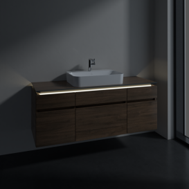 Тумба под раковину Villeroy & Boch Legato 140х55 см с подсветкой ДСП дуб аризона B760L0VH