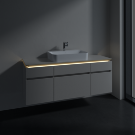 Тумба під раковину Villeroy & Boch Legato 140х55 см з підсвічуванням ДСП ніжно-сірий B760L0VK