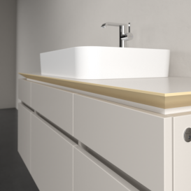 Тумба під раковину Villeroy & Boch Legato 140х55 см з підсвічуванням ДСП ніжно-сірий B760L0VK