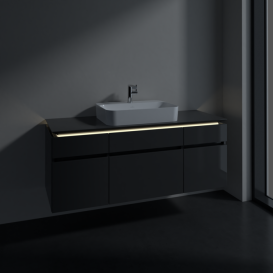 Тумба під раковину Villeroy & Boch Legato 140х55 см з підсвічуванням МДФ/ДСП глянсовий сірий B760L0FP